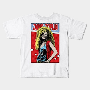 Janis Joplin Comic Style Kids T-Shirt